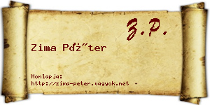 Zima Péter névjegykártya