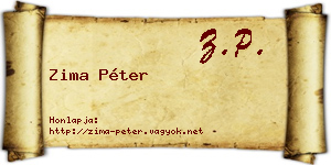 Zima Péter névjegykártya